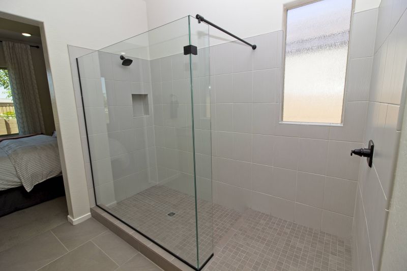 Contemporary Shower with Textured Tiles